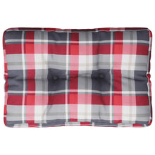 Palletkussen 60x40x12 cm stof ruitpatroon rood