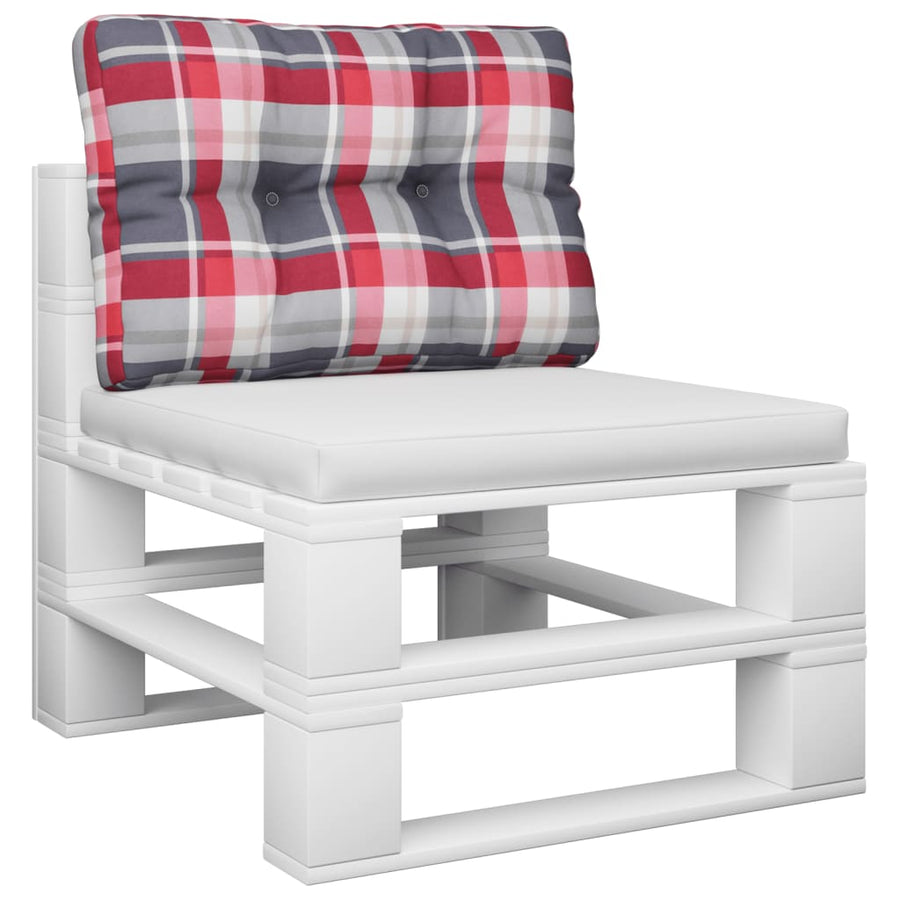 Palletkussen 60x40x12 cm stof ruitpatroon rood