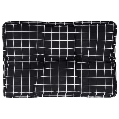 Palletkussen ruitpatroon 60x40x12 cm stof zwart 60 x 40 x 12 cm