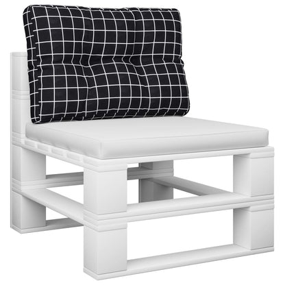 Palletkussen ruitpatroon 60x40x12 cm stof zwart 60 x 40 x 12 cm