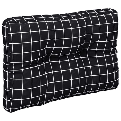 Palletkussen ruitpatroon 60x40x12 cm stof zwart 60 x 40 x 12 cm