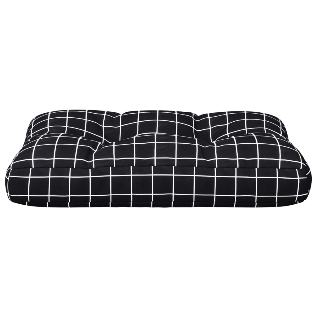 Palletkussen ruitpatroon 60x40x12 cm stof zwart 60 x 40 x 12 cm
