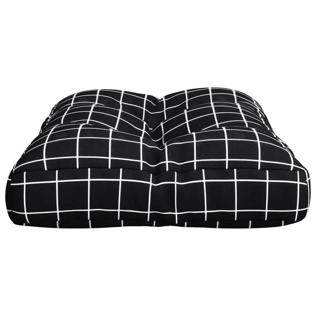 Palletkussen ruitpatroon 60x40x12 cm stof zwart 60 x 40 x 12 cm