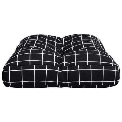 Palletkussen ruitpatroon 60x40x12 cm stof zwart 60 x 40 x 12 cm