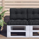 Palletkussen ruitpatroon 60x40x12 cm polyester zwart