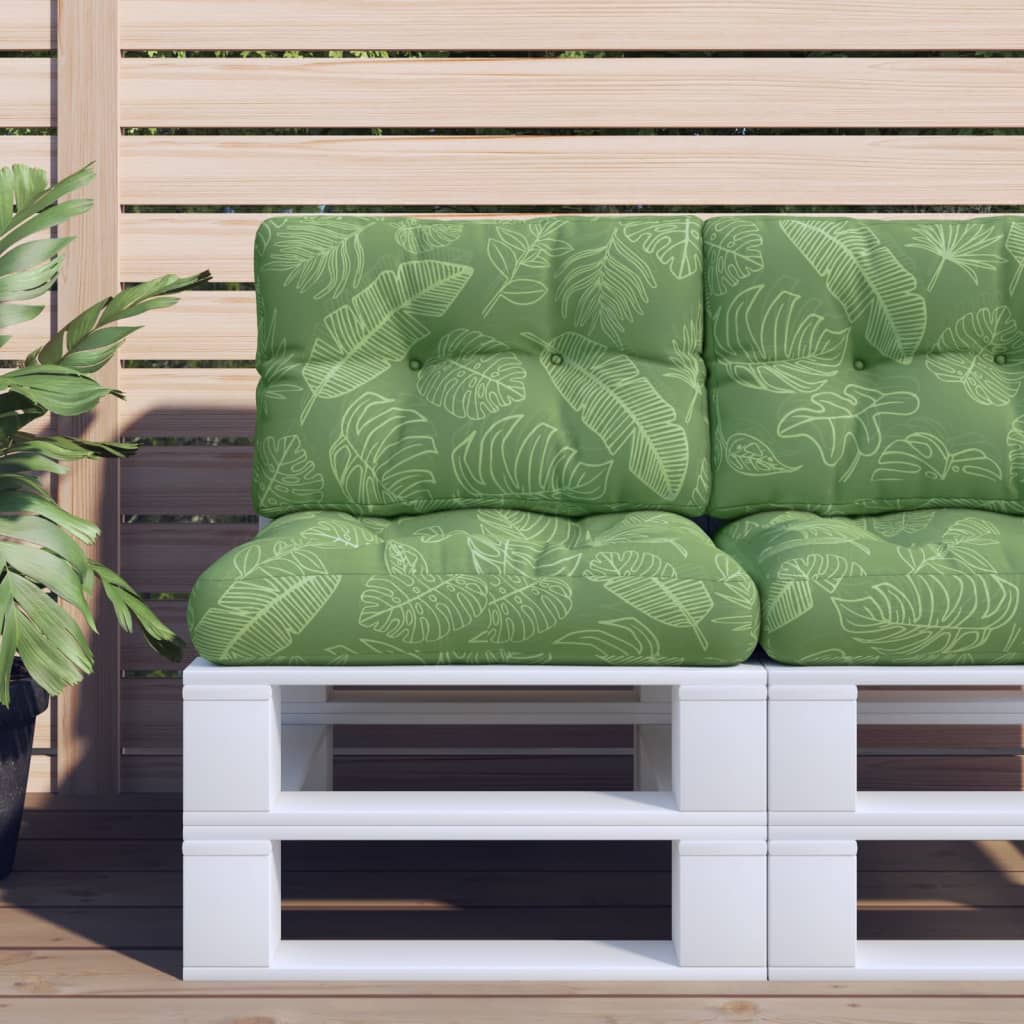 Palletkussen Stof Bladpatroon 60 x 40 x 12 cm