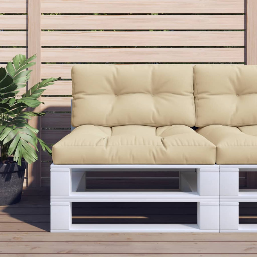 Palletkussen Stof Beige 70 x 40 x 12 cm