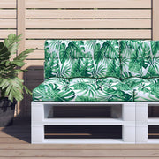 Palletkussen bladpatroon 70x40x12 cm polyester