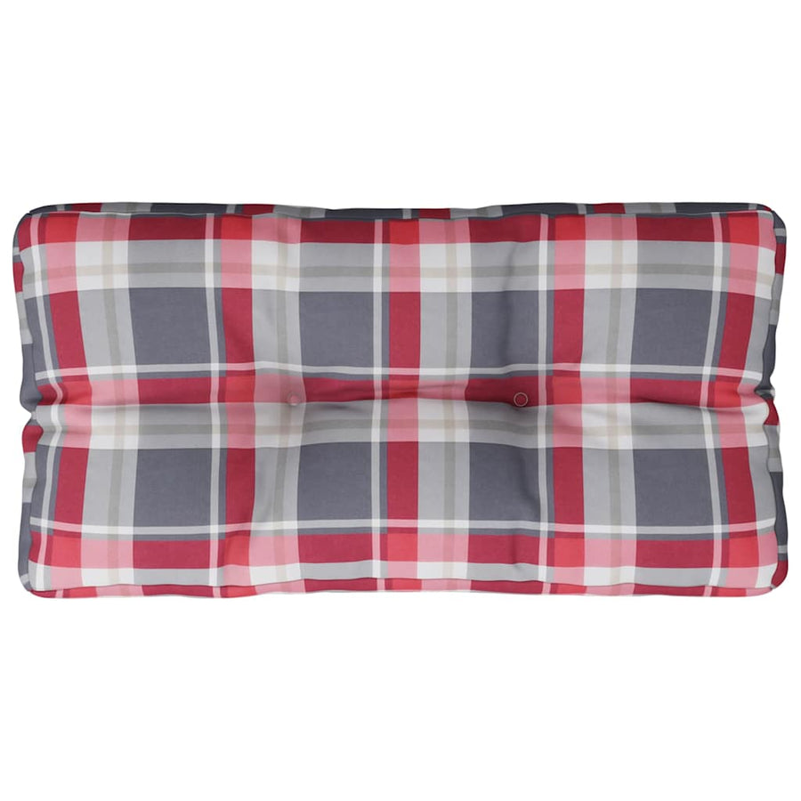 Palletkussen Stof Ruitpatroon Rood 70 x 40 x 12 cm