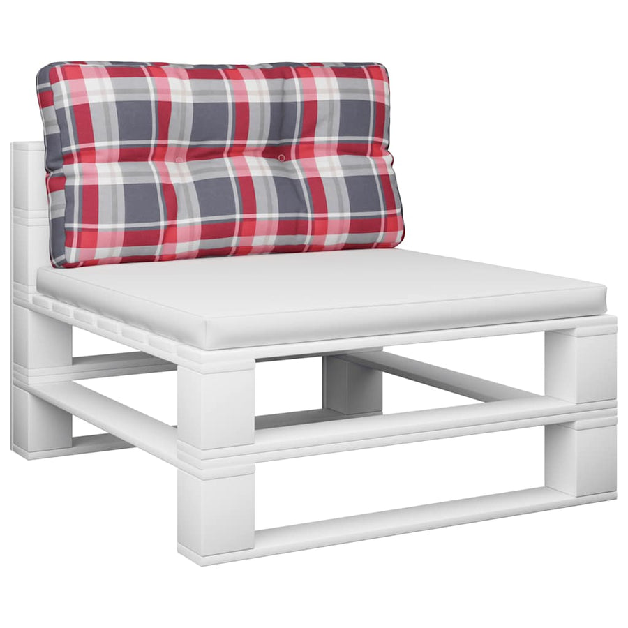 Palletkussen Stof Ruitpatroon Rood 70 x 40 x 12 cm