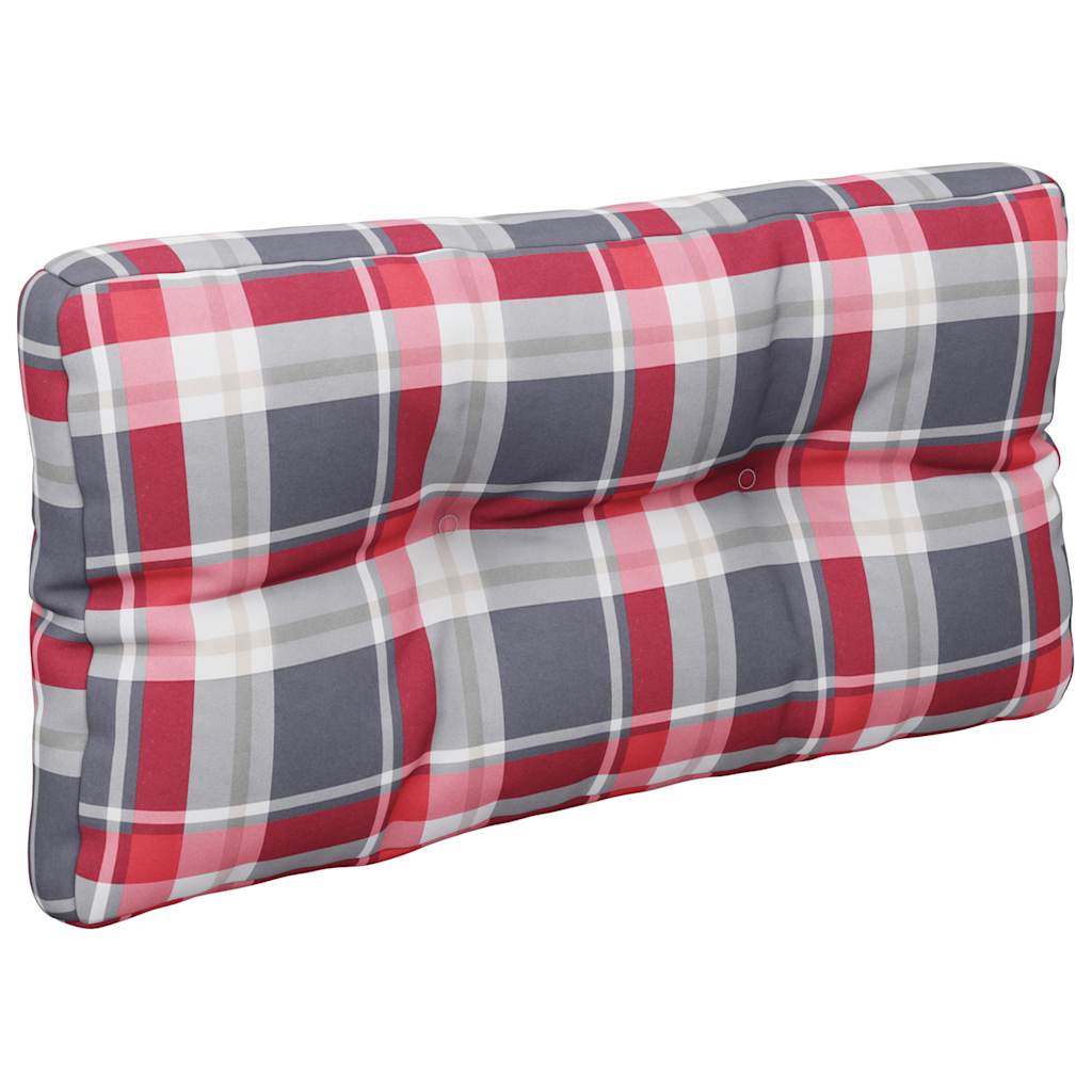 Palletkussen Stof Ruitpatroon Rood 70 x 40 x 12 cm