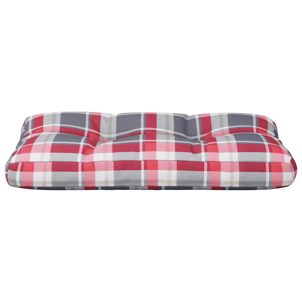 Palletkussen Stof Ruitpatroon Rood 70 x 40 x 12 cm