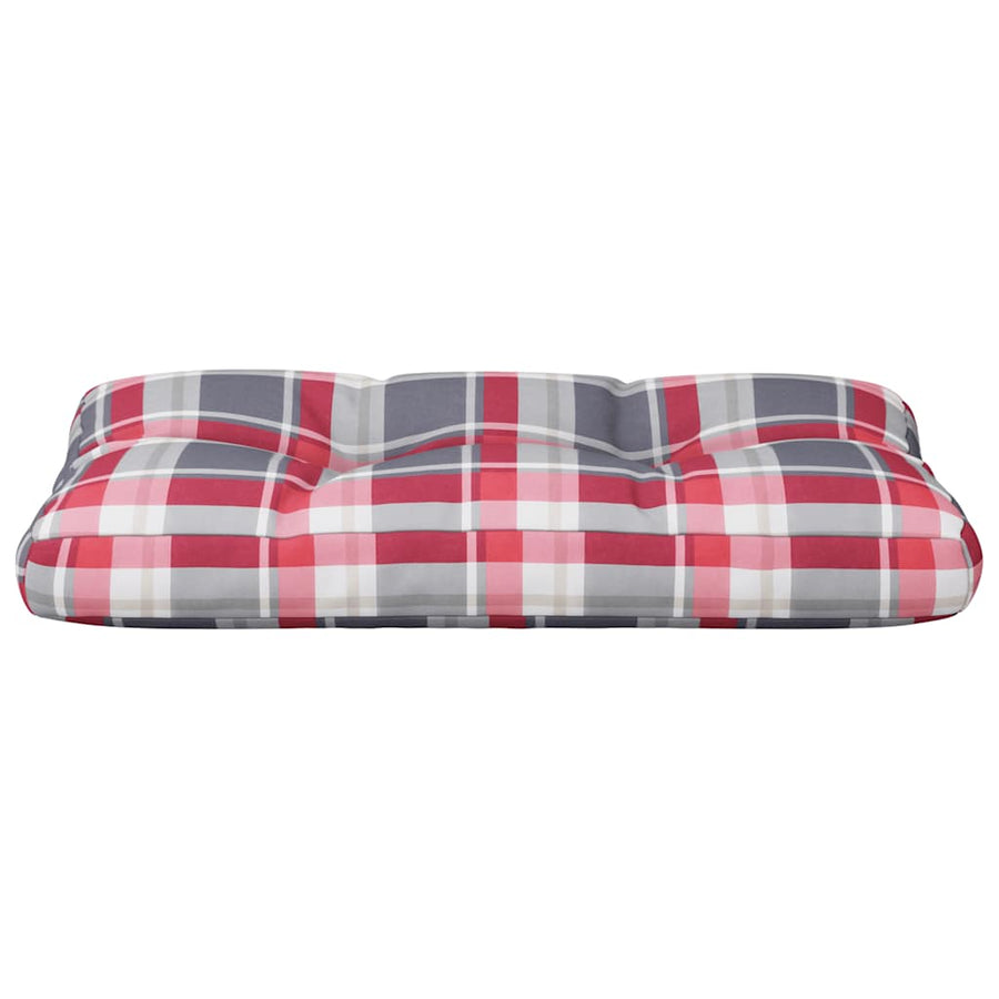 Palletkussen Stof Ruitpatroon Rood 70 x 40 x 12 cm