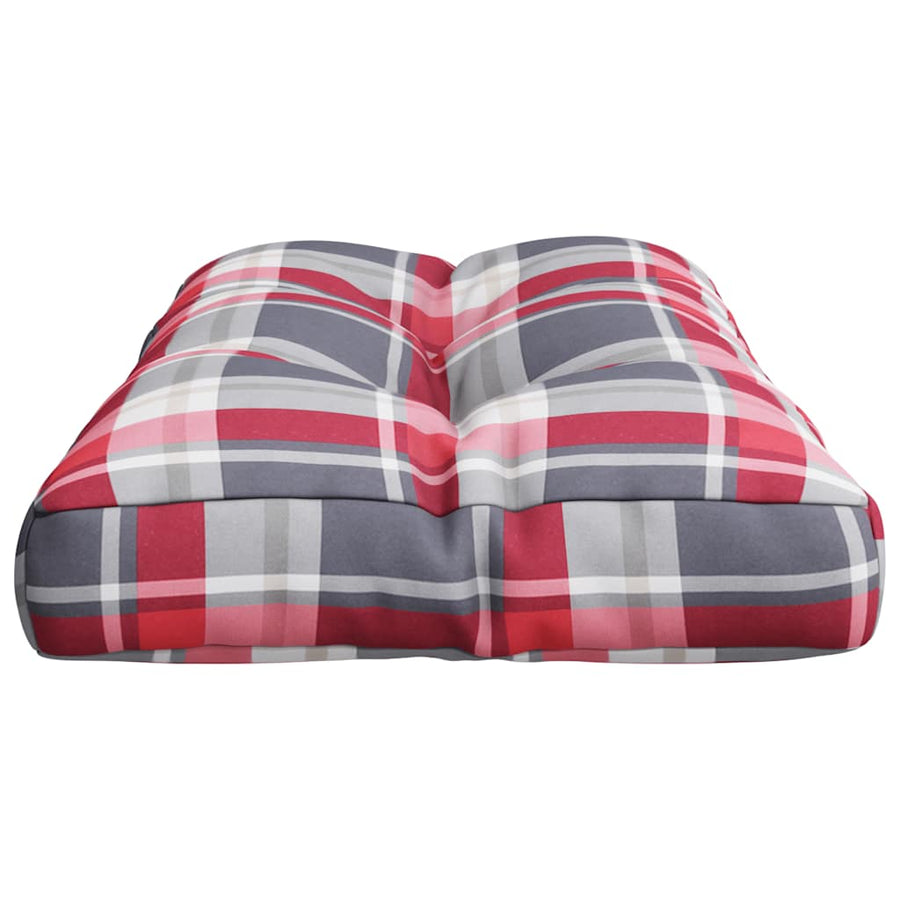 Palletkussen Stof Ruitpatroon Rood 70 x 40 x 12 cm