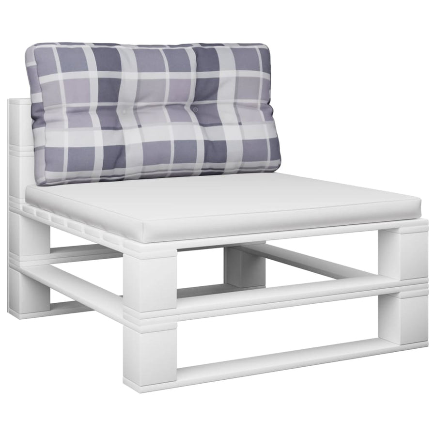 Palletkussen Stof Ruitpatroon Grijs 70 x 40 x 12 cm