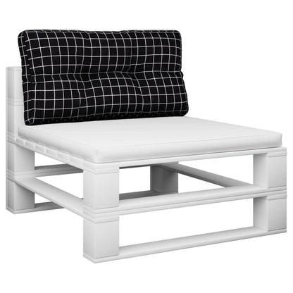 Palletkussen ruitpatroon 70x40x12 cm stof zwart
