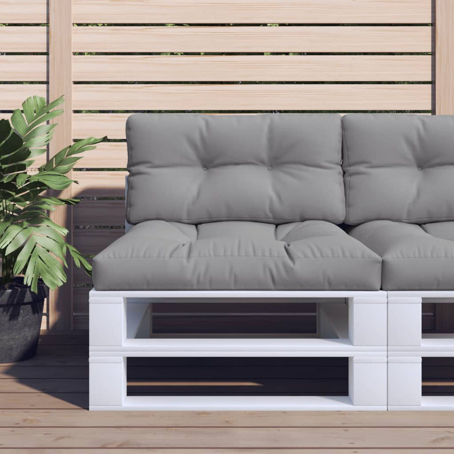 Palletkussen 80x40x12 cm stof grijs