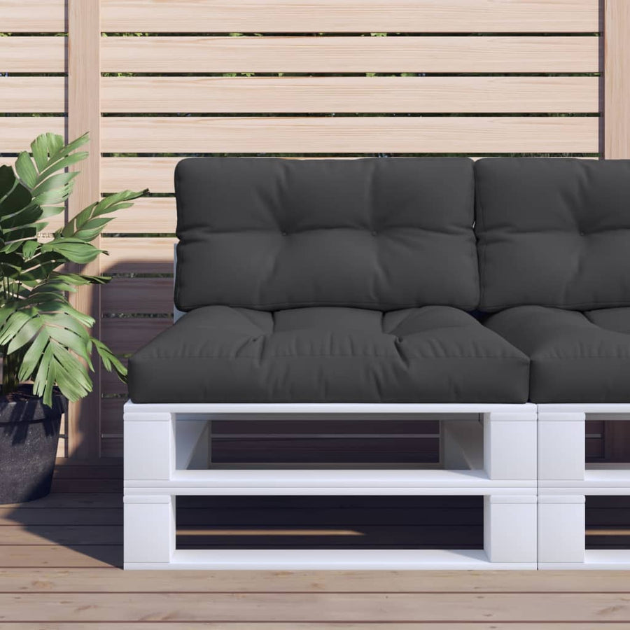 Palletkussen Stof Zwart 80 x 40 x 12 cm
