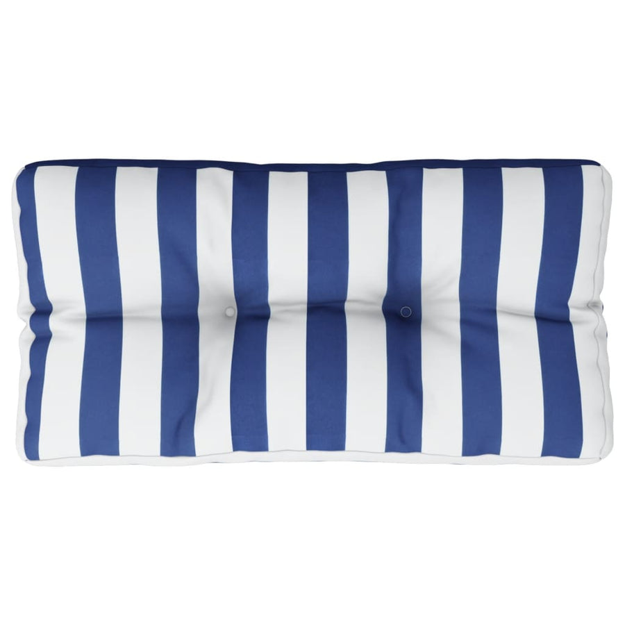 Palletkussen Gestreept Stof Blauw En Wit 80 x 40 x 12 cm