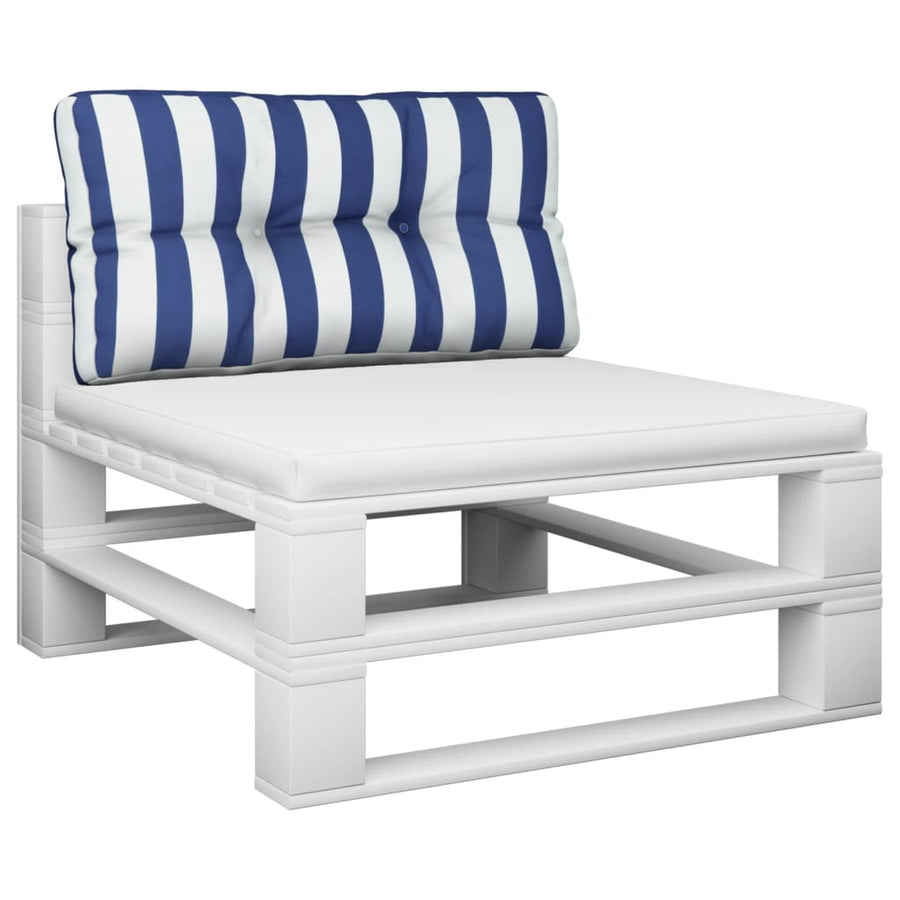 Palletkussen Gestreept Stof Blauw En Wit 80 x 40 x 12 cm