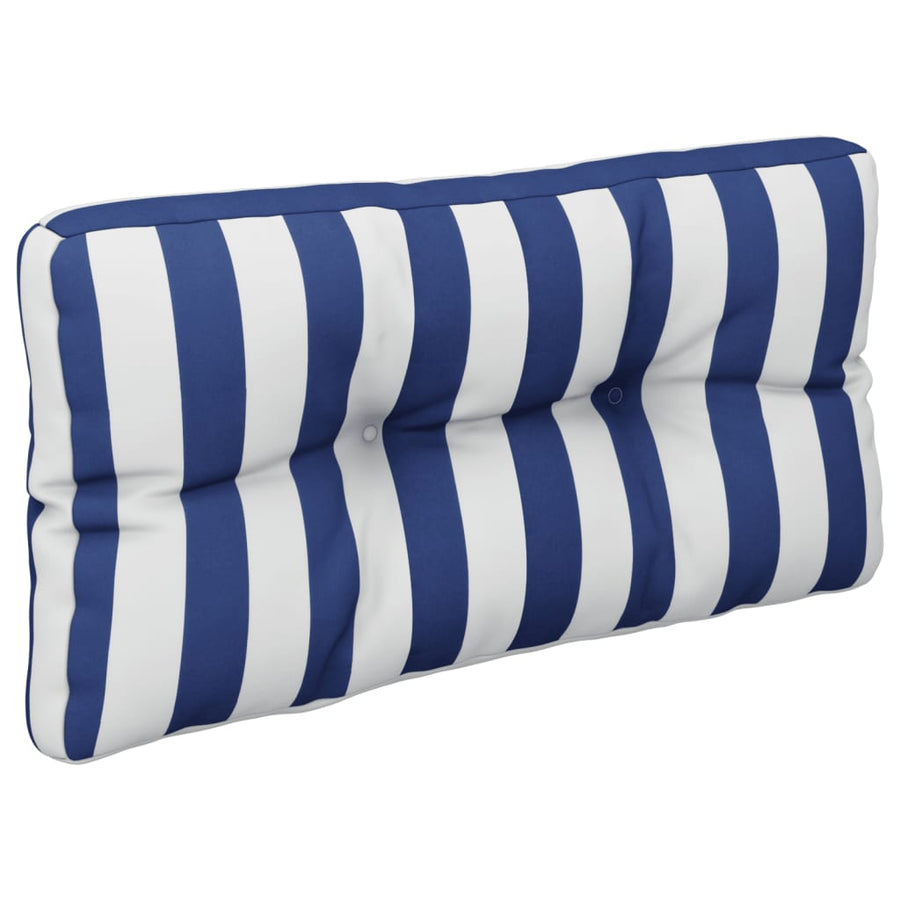 Palletkussen Gestreept Stof Blauw En Wit 80 x 40 x 12 cm