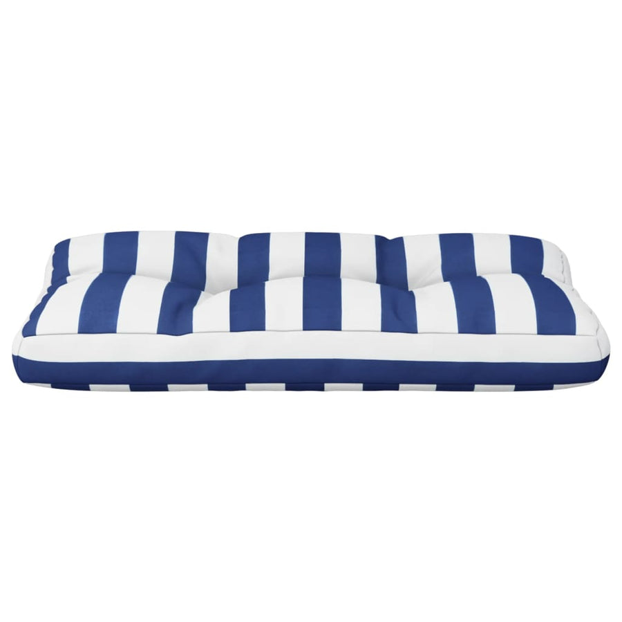 Palletkussen Gestreept Stof Blauw En Wit 80 x 40 x 12 cm