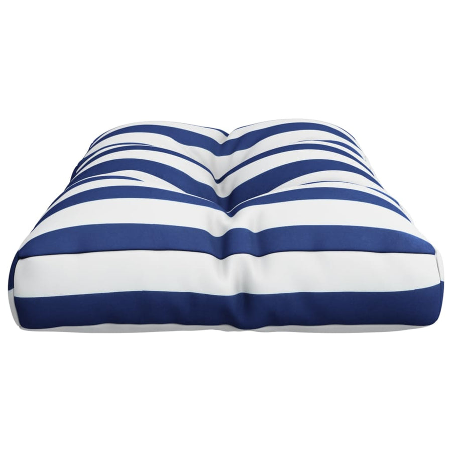 Palletkussen Gestreept Stof Blauw En Wit 80 x 40 x 12 cm