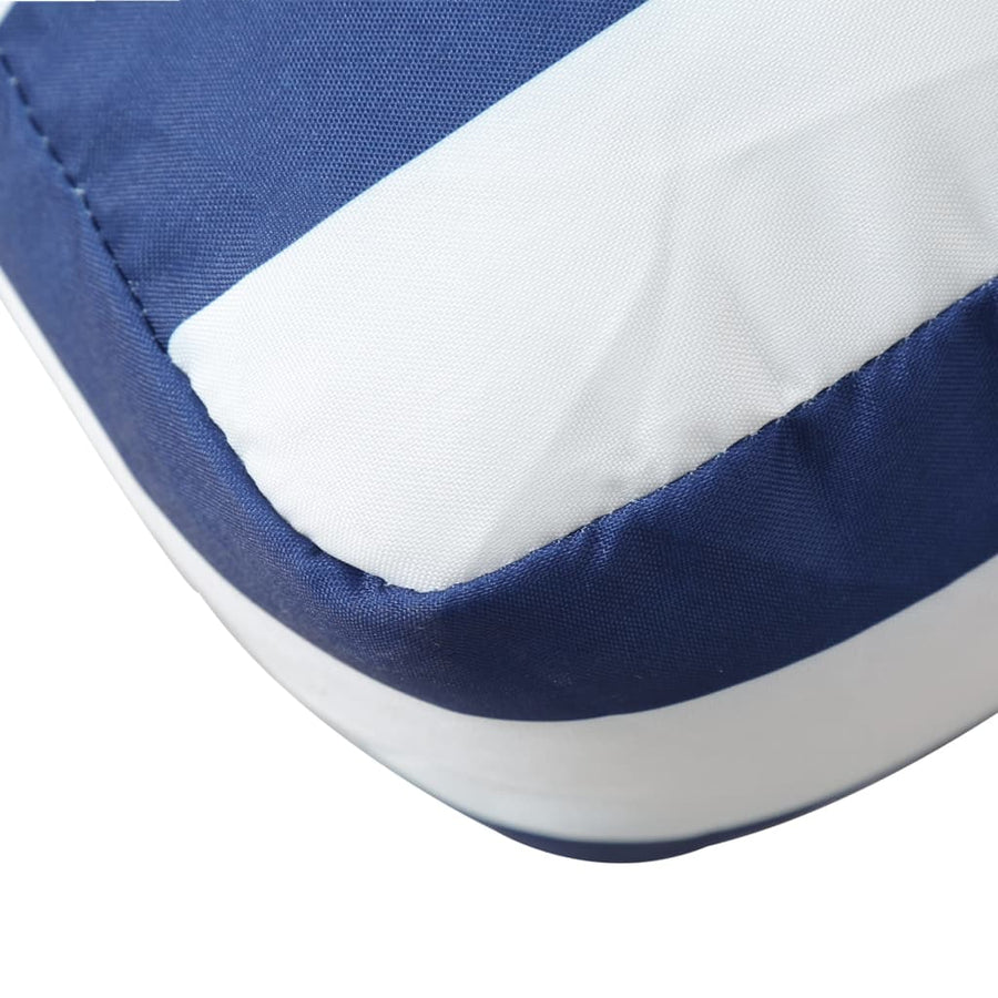 Palletkussen Gestreept Stof Blauw En Wit 80 x 40 x 12 cm
