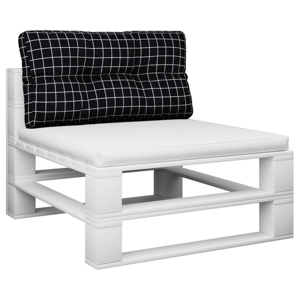 Palletkussen ruitpatroon 80x40x12 cm stof zwart