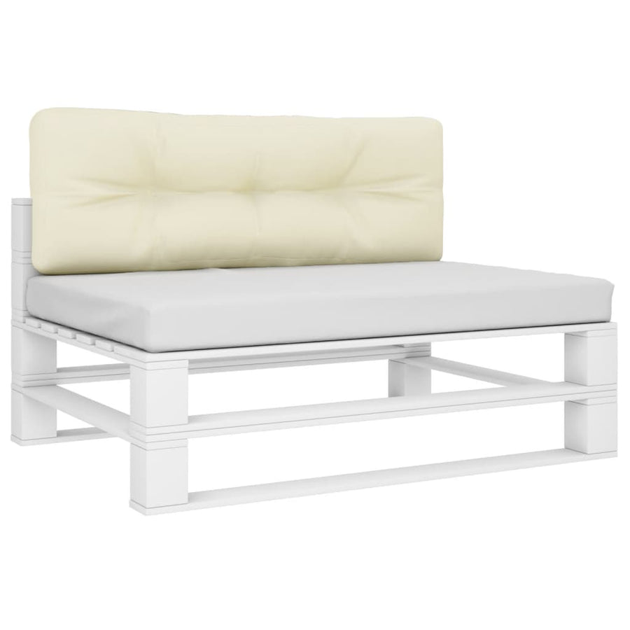 Palletkussen 120x40x12 cm stof crèmekleurig