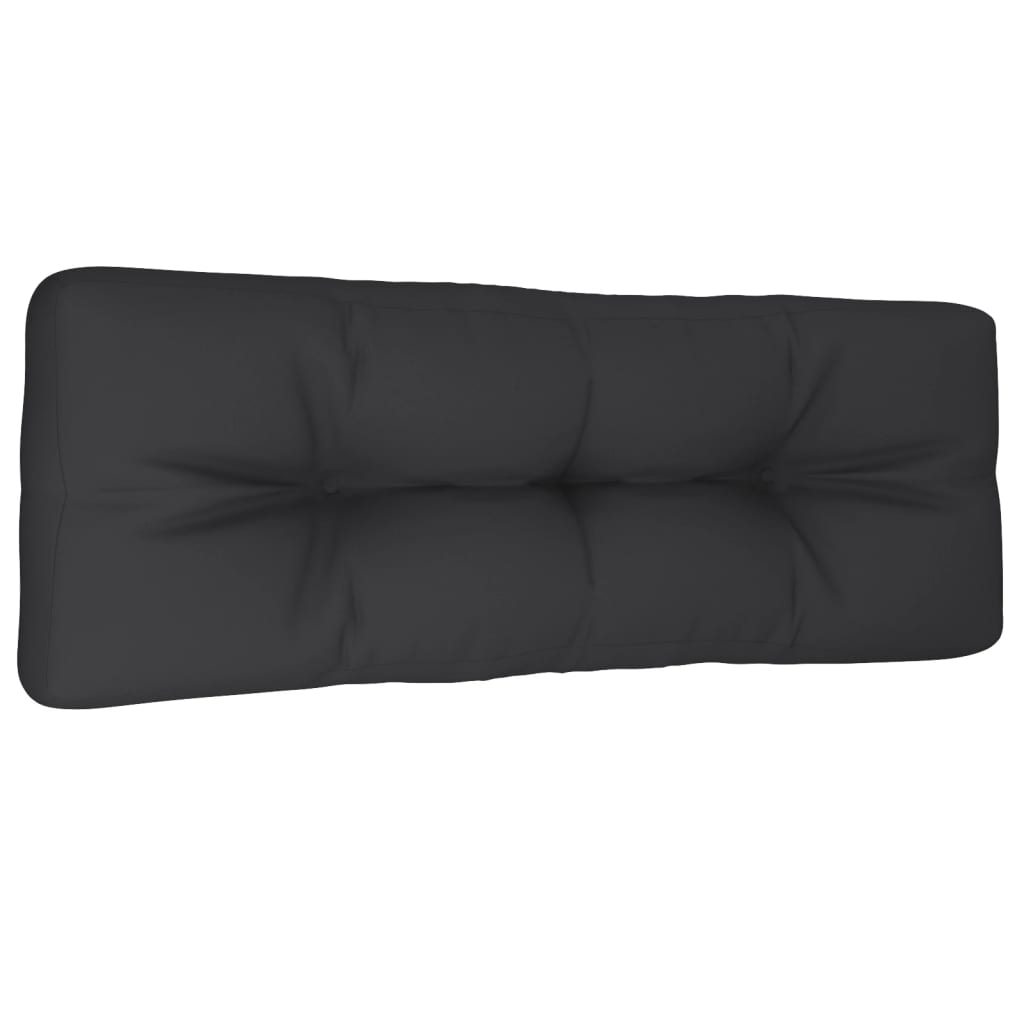 Palletkussen 120x40x12 cm stof zwart
