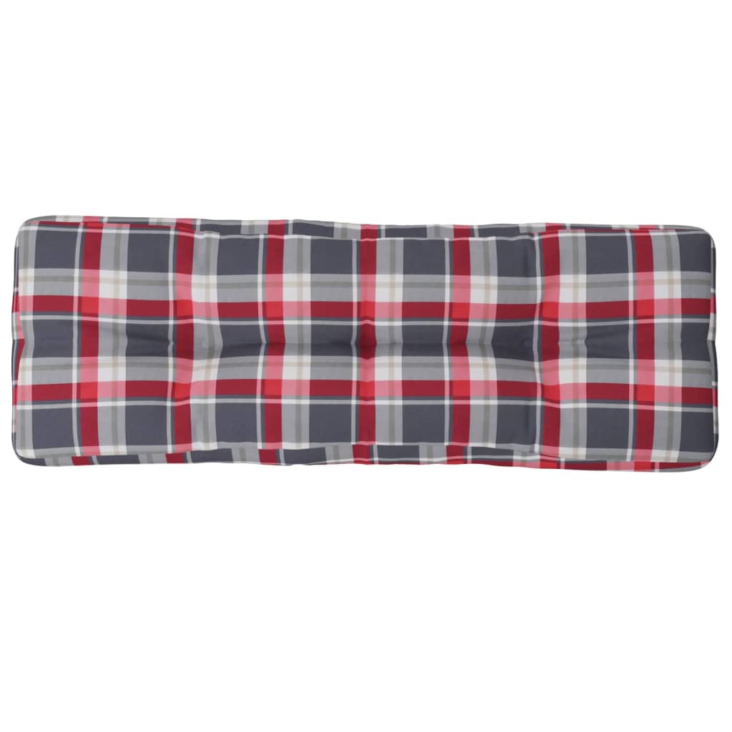 Palletkussen 120x40x12 cm stof ruitpatroon rood