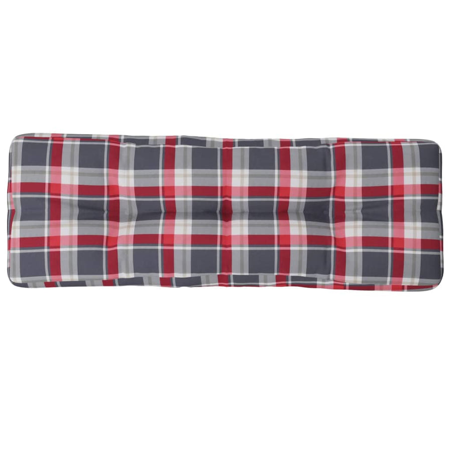 Palletkussen 120x40x12 cm stof ruitpatroon rood