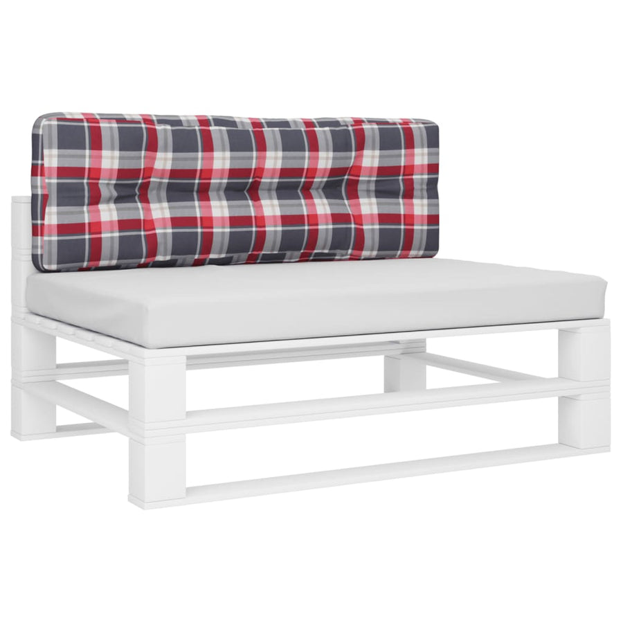 Palletkussen 120x40x12 cm stof ruitpatroon rood