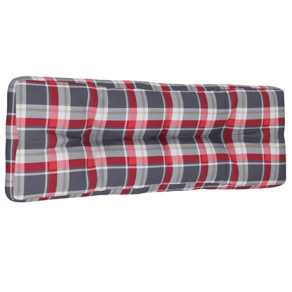 Palletkussen 120x40x12 cm stof ruitpatroon rood