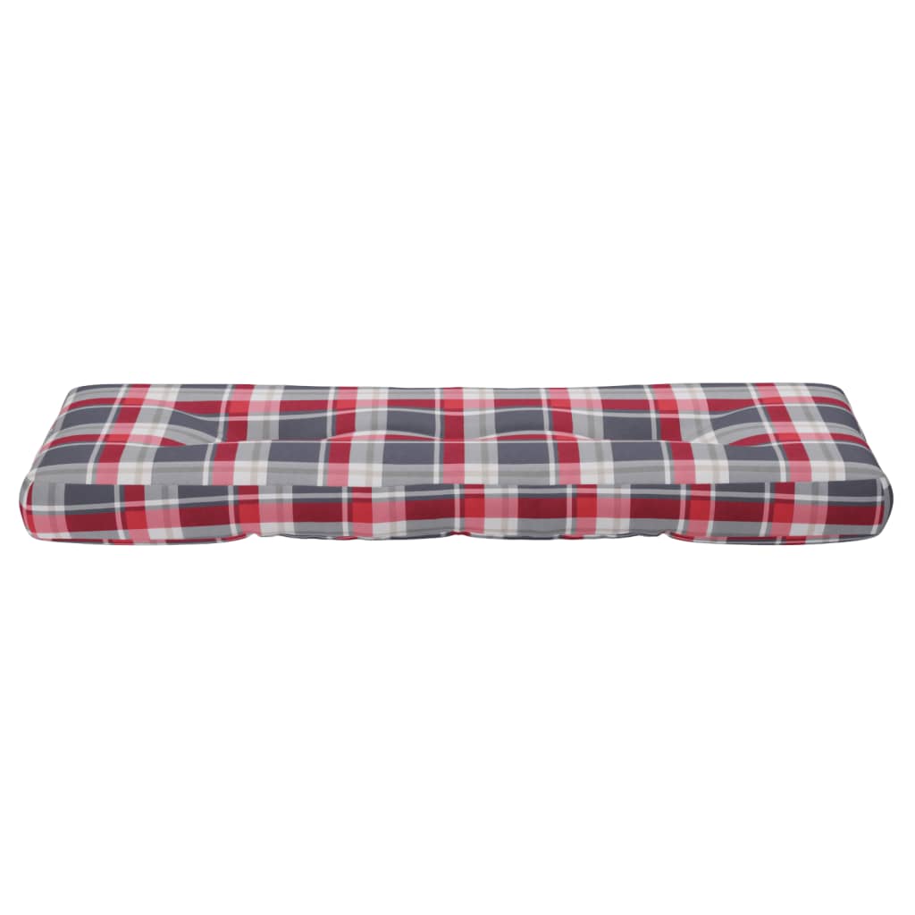 Palletkussen 120x40x12 cm stof ruitpatroon rood