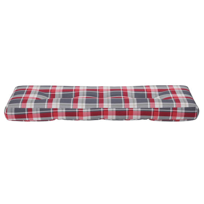Palletkussen 120x40x12 cm stof ruitpatroon rood