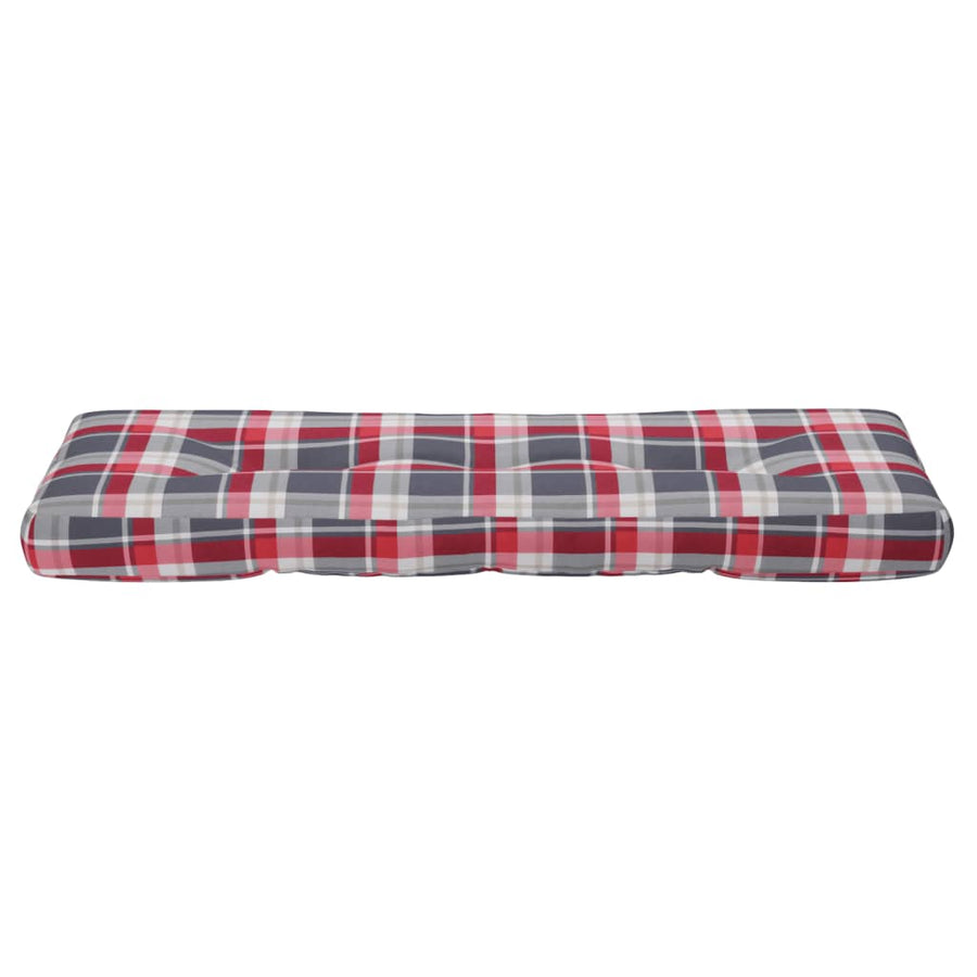 Palletkussen 120x40x12 cm stof ruitpatroon rood