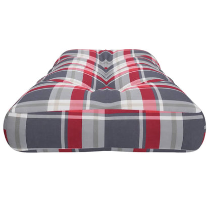 Palletkussen 120x40x12 cm stof ruitpatroon rood