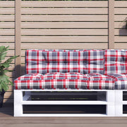 Palletkussen 120x40x12 cm rood ruitpatroon