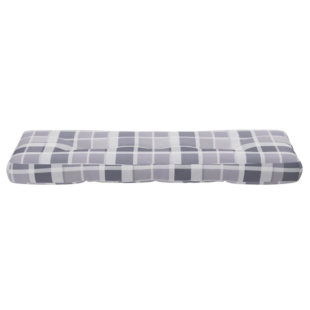 Palletkussen 120x40x12 cm stof ruitpatroon grijs