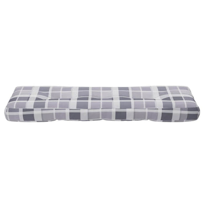 Palletkussen 120x40x12 cm stof ruitpatroon grijs