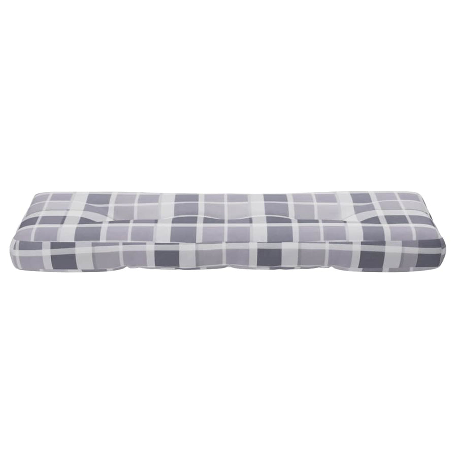 Palletkussen 120x40x12 cm stof ruitpatroon grijs