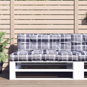 Palletkussen 120x40x12 cm grijs ruitpatroon