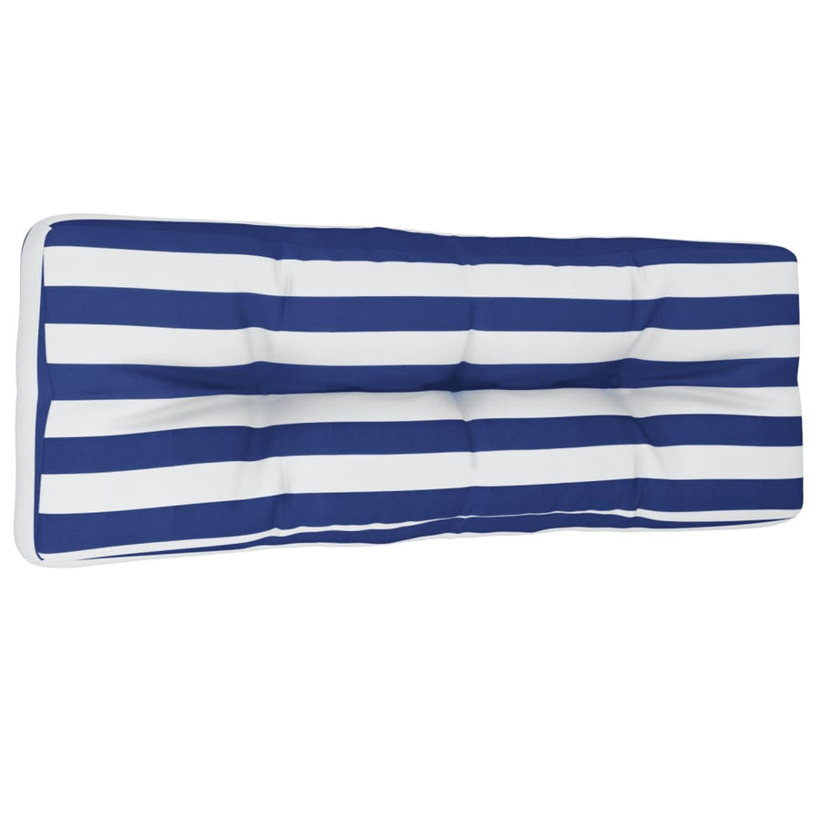 Palletkussen Stof Gestreept Blauw En Wit 120 x 40 x 12 cm