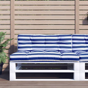 Palletkussen gestreept blauw wit 120x40x12 cm