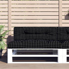 Palletbankkussen 120x40x12 cm zwart ruitpatroon