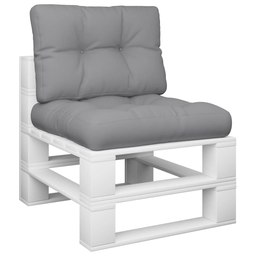 Palletkussens 2 st stof grijs