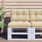 Palletkussens 2 stuks beige 50x50x12 cm zitkussen 50x40x12 cm rugkussen