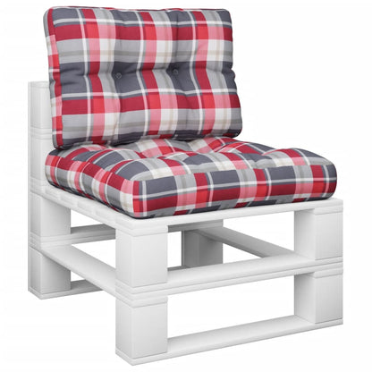 Palletkussens 2 st stof ruitpatroon rood